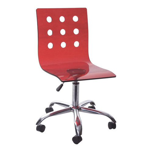 simple red gas lift office chair