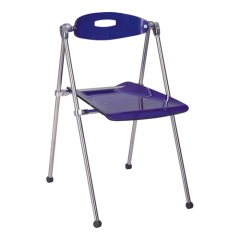 simple navy blue acrylic folding side chair
