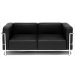Knoll Genuine Leather black Living Room 3 Seater Sofa