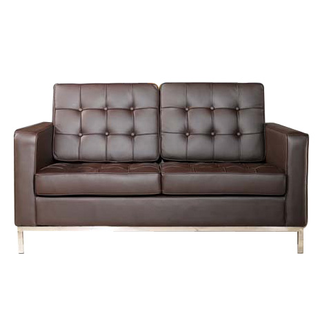 designer florence knoll leather 2seater sofa