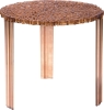 brown unusual round living room table