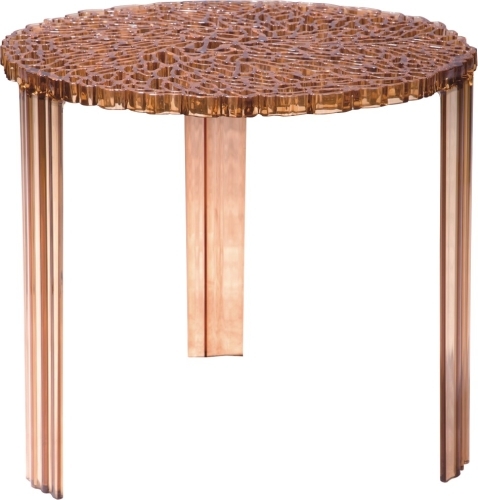 fashion brown round coffee table