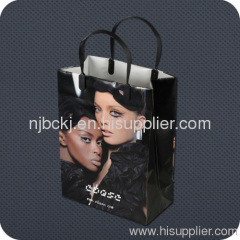 Plastic shopping bags with clip handle