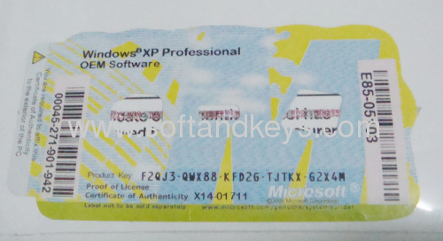 Windows XP Professional COA Key Label Sticker License, X14, OEM