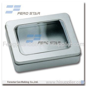 Square tin box with pvc lid