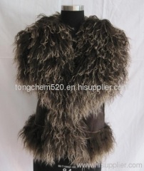Tibet sheep fur & faux fur vest