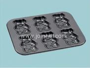 Carbon steel & nonstick coating 6 Cup Teddy Bake Pans