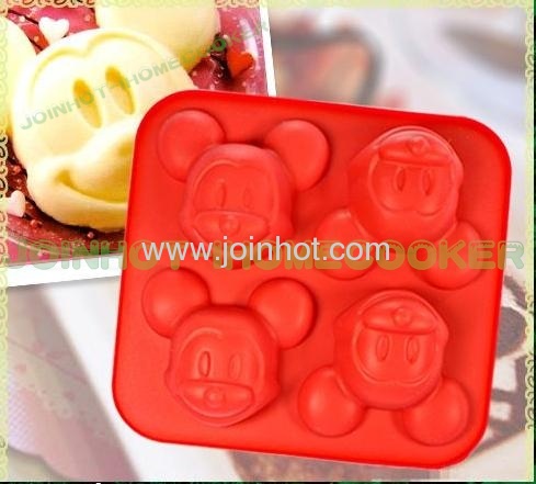 red color Silicone Mickey mouse cake pan