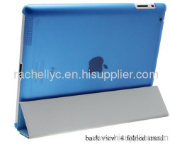 Ipad3 Slim leather case with transparent plastic housing