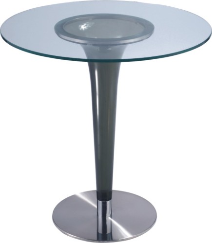 Transparent Glass Top Round Bar Table pub table