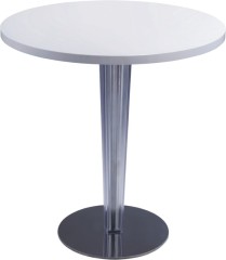 Vintage White Wood Top Round Bar Table Dining Breakfast High Tables Bar Furniture