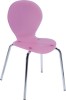 Luxury Cute Pink Seat Chromed Base Baby Side Chair Dining Room Kitchen Furniture Ghost Chairs