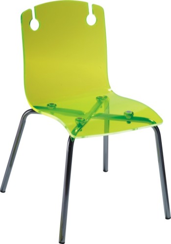 Simple Style Plastic Seat Steel Tube Legs Side Chairs