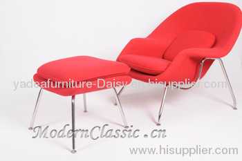 red cashmere womb chair