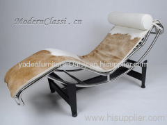 Pony leather LC4 chaise lounge chair