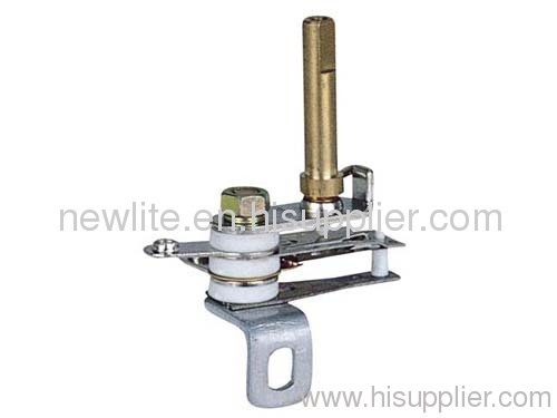 Adjustable bimetallic thermostat for oven or electric iron