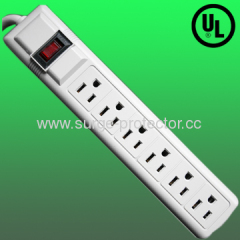 AC 125V 15A 1875W 60Hz 6 Outlets power surge protector