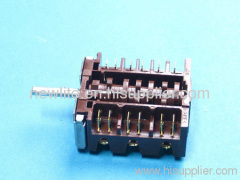 Rotary switches in oven plate hob