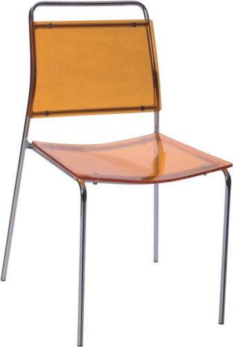 Simple Style Chromed Frame Acrylic Seat and Back Side Chair