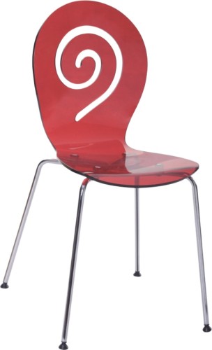 Popular red plastic side dining chair