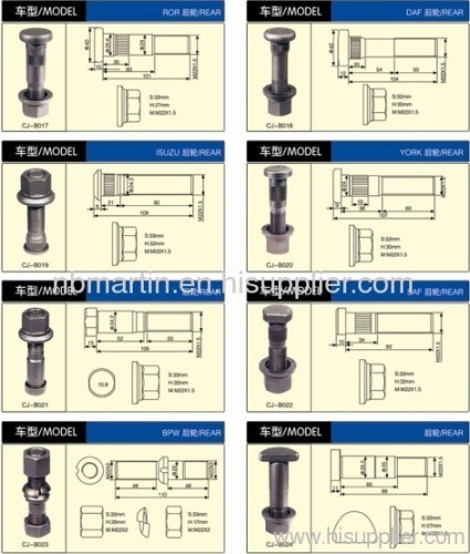 WHEEL HUB BOLT AND NUT