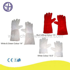 Red Leather Safety Gloves