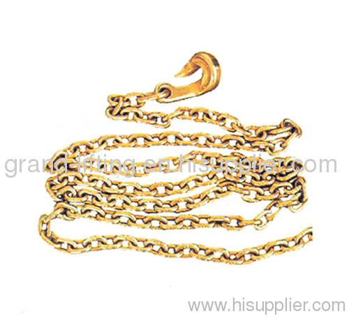 G80 Golden Galvanized Chain Sling with Bent Hook