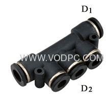 Pneumatic reducer union fitting
