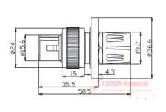 3-pin XLR female connectors