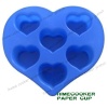 6 heart shape cups in one heart shape sheet Silicone cake mold