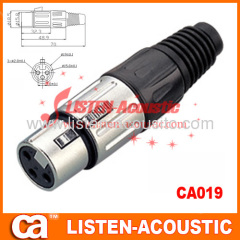 offer female XLR connectors to male plugs