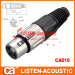 offer female XLR connectors to male plugs