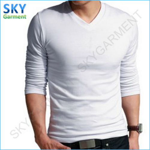 v neck blank tee supplier