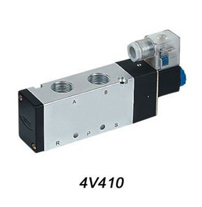 3V 4V Series 4V410-15 5/2 Way Single Coil Electric Solenoid Valve With Light Connector G1/2" Port 220V AC