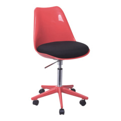 Red plastic side office home chair