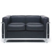 Modern Black leather LC 2 Petit Comfort tweezits le Corbusier sofa settee contemporary sofas