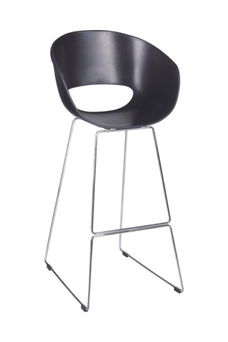 Black plastic bar chair