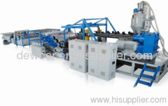 Three-layer plastic board production line