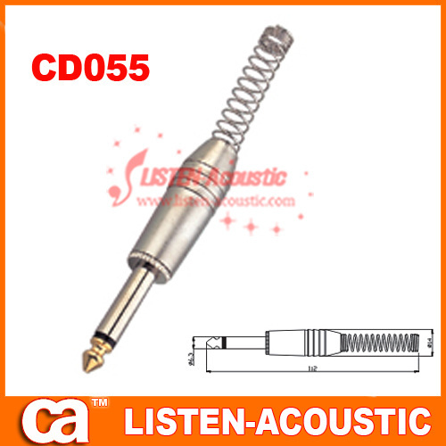 6.3mm mono / stereo plug connector with spring CD055/055N