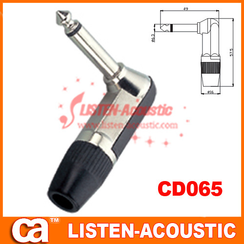 6.3mm mono / stereo plug connector 90 degree CD065/065N