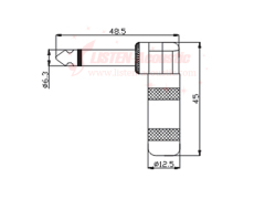 6.3mm mono / stereo plug connector 90 degree CD069/069N