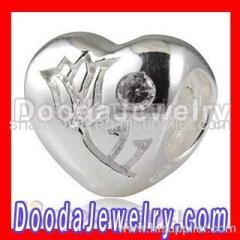 european Silver Heart Charm