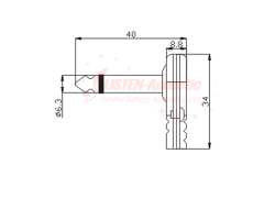 6.3mm mono / stereo plug connector 90 degree CD071/071N