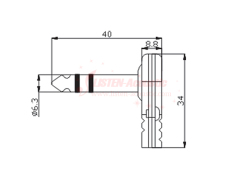 6.3mm mono / stereo plug connector 90 degree CD072/072N