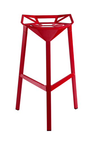 Fashion ergonomic red Aluminum frame Bar chair barstools 3 legs counter room bar chairs