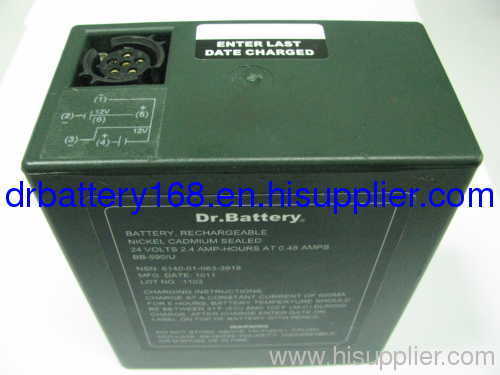 BB-590/U,12V/24V,2.4Ah/4.8Ah, Ni-Cd battery pack,meets the Military Standards MIL-B-49436B.