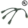 US Power adaptor cord set, 1 to 3, W shape