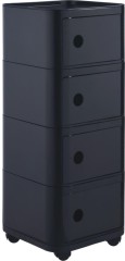 Modern Wheels Storage 4 Drawers Units Black Plastic Square 4 Layers Box For Storage China Suppliers