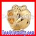 Gold european Fish Charm Bead