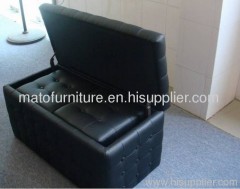 PU ottoman bench with 2 small pouf